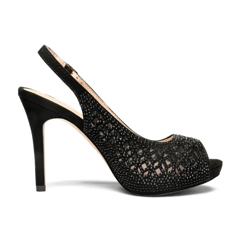 Peep Toe Rhinestone Pumps