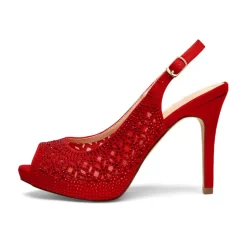 Peep Toe Rhinestone Pumps