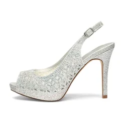 Peep Toe Rhinestone Pumps