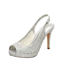 Peep Toe Rhinestone Pumps