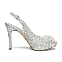 Peep Toe Rhinestone Pumps