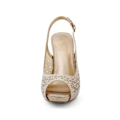 Peep Toe Rhinestone Pumps