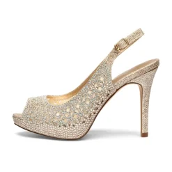 Peep Toe Rhinestone Pumps