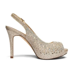 Peep Toe Rhinestone Pumps