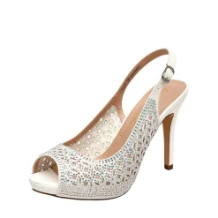 Peep Toe Rhinestone Pumps