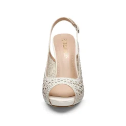 Peep Toe Rhinestone Pumps