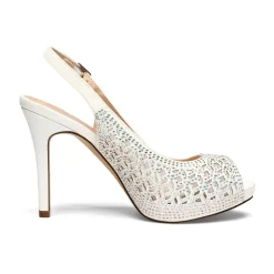 Peep Toe Rhinestone Pumps