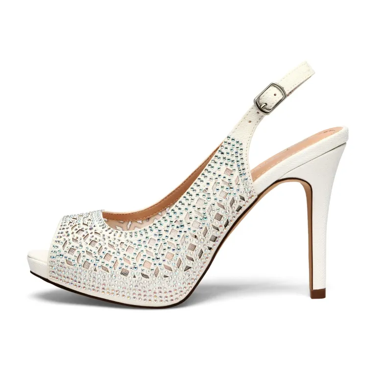 Peep Toe Rhinestone Pumps