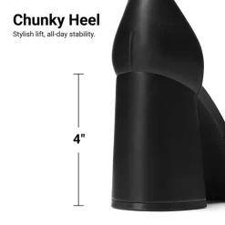Platform Ankle Strap Chunky Pumps