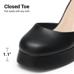 Platform Ankle Strap Chunky Pumps