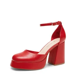 Platform Ankle Strap Chunky Pumps