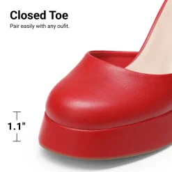 Platform Ankle Strap Chunky Pumps