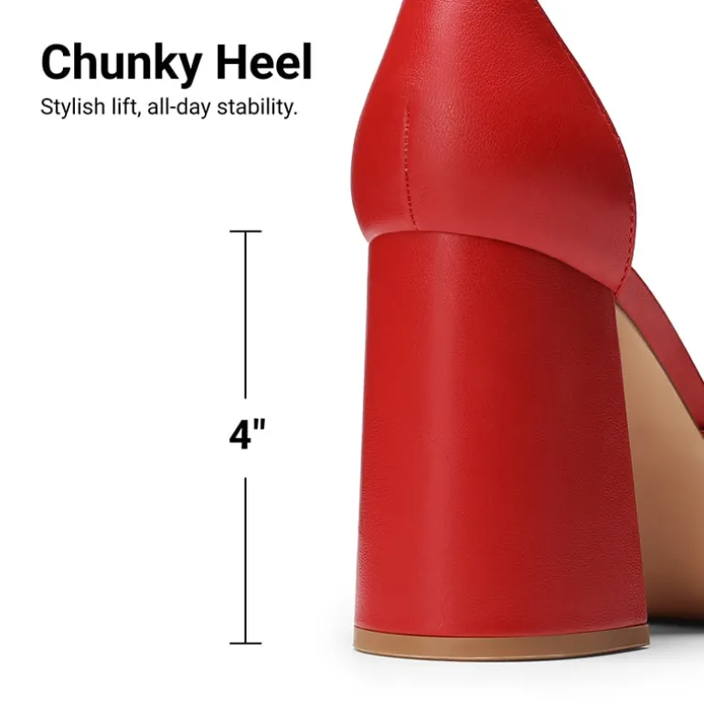 Platform Ankle Strap Chunky Pumps