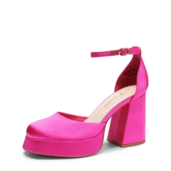 Platform Ankle Strap Chunky Pumps