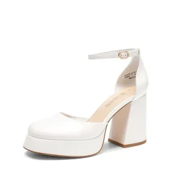 Platform Ankle Strap Chunky Pumps
