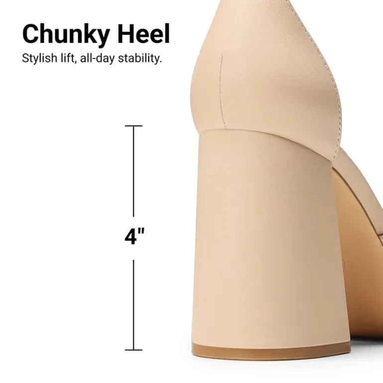 Platform Ankle Strap Chunky Pumps