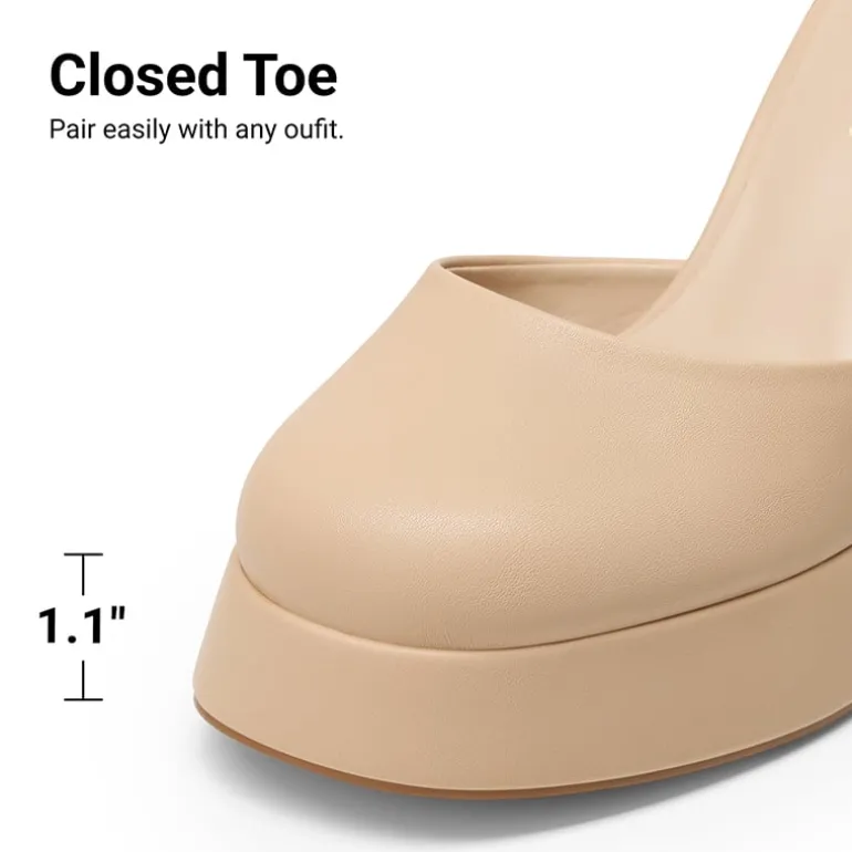 Platform Ankle Strap Chunky Pumps