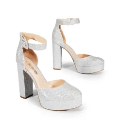 Platform Ankle Strap High Heel Pumps
