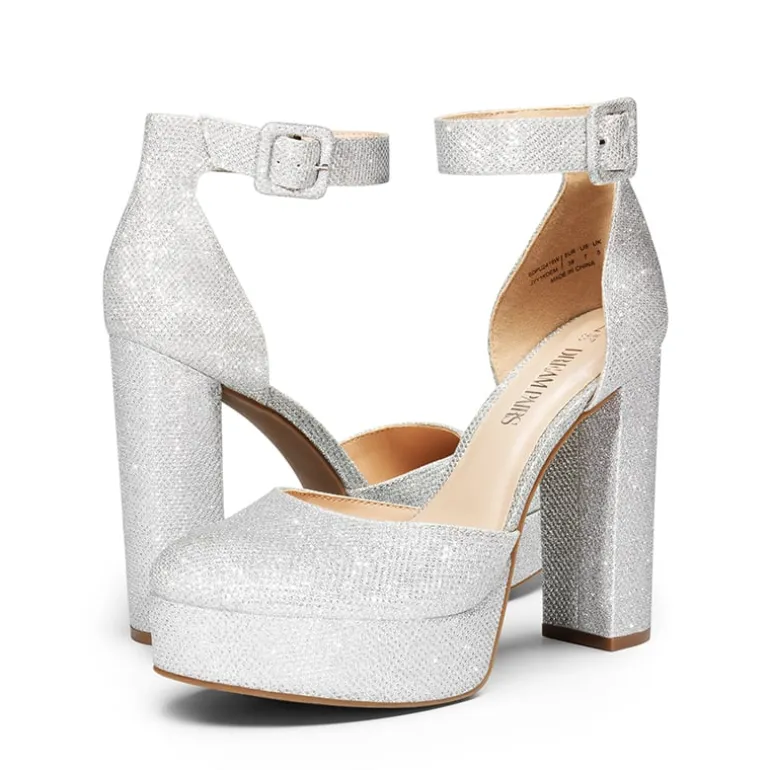 Platform Ankle Strap High Heel Pumps