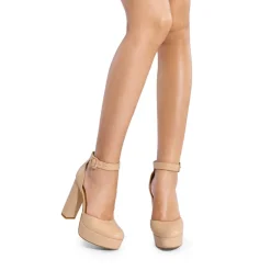 Platform Ankle Strap High Heel Pumps