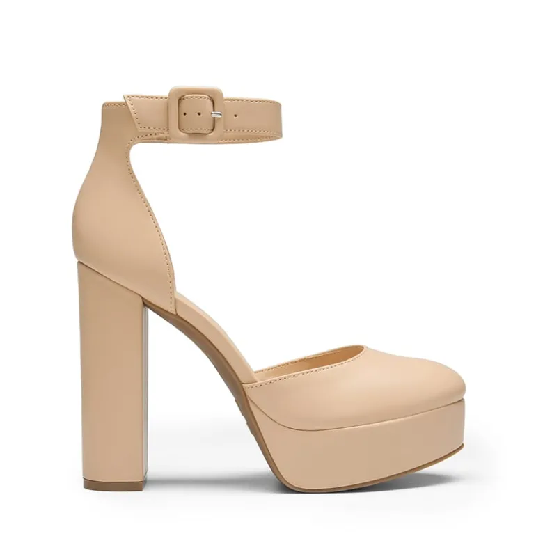 Platform Ankle Strap High Heel Pumps