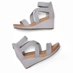 Platform Elastic Wedge Sandals