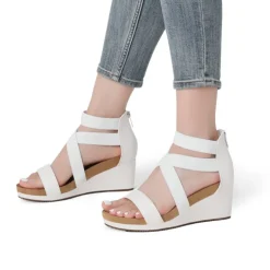 Platform Elastic Wedge Sandals