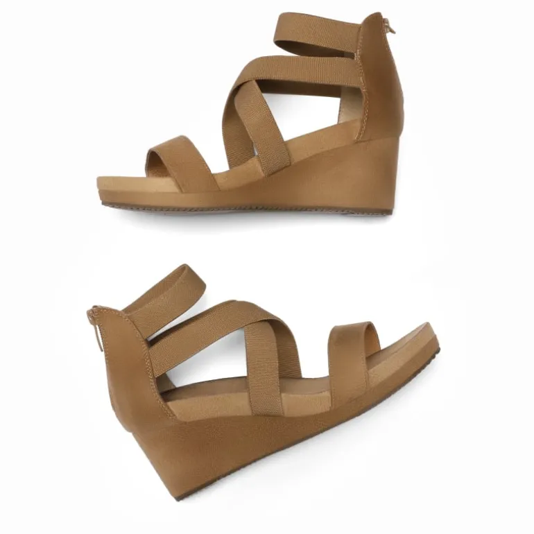 Platform Elastic Wedge Sandals
