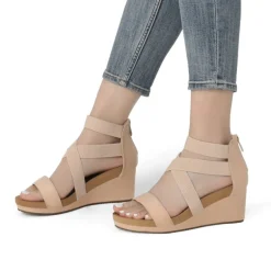 Platform Elastic Wedge Sandals