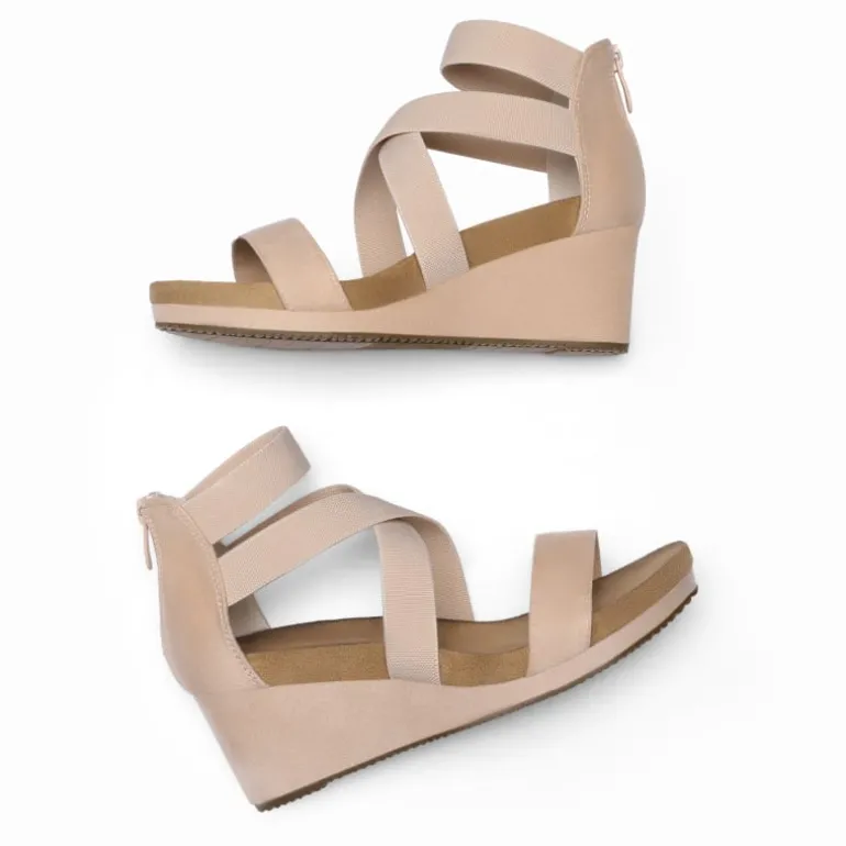 Platform Elastic Wedge Sandals
