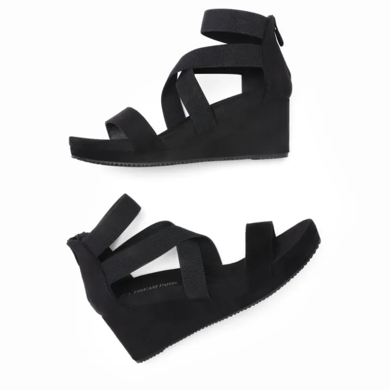 Platform Elastic Wedge Sandals