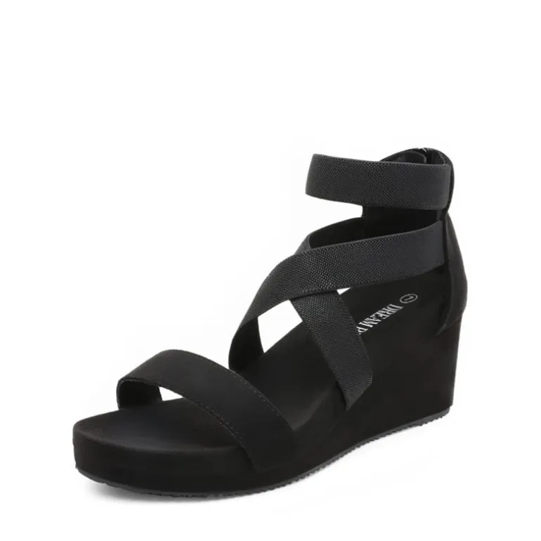 Platform Elastic Wedge Sandals