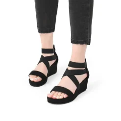 Platform Elastic Wedge Sandals