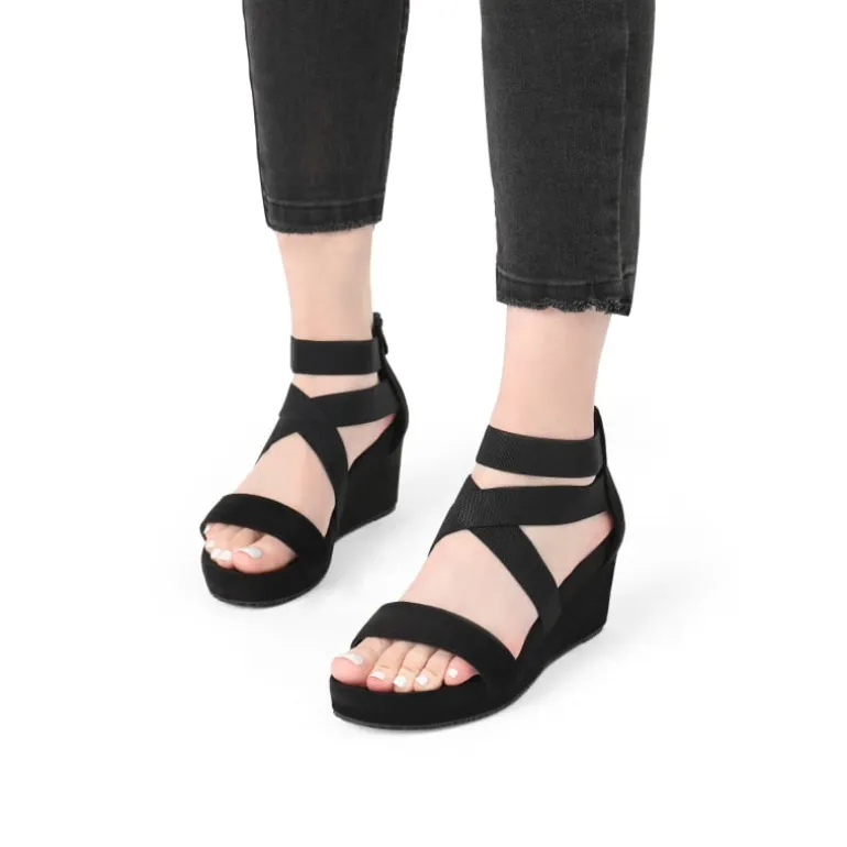 Platform Elastic Wedge Sandals