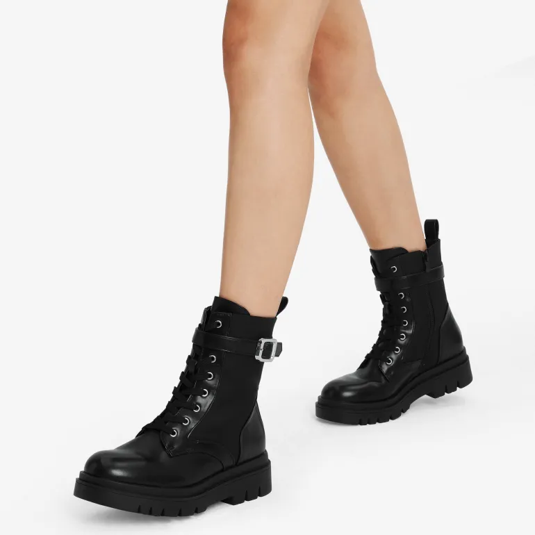 Platform Lace Up Lug Sole Combat Boots