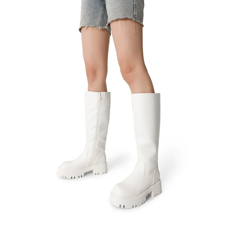 Platform Lug Sole Knee High Boots
