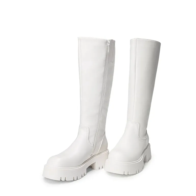 Platform Lug Sole Knee High Boots