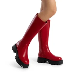 Platform Lug Sole Knee High Boots