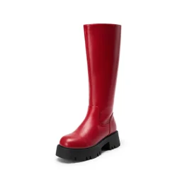 Platform Lug Sole Knee High Boots