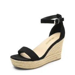 Platform One Strap Espadrille Wedge Sandals
