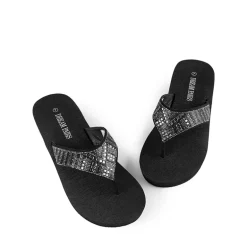 Platform Rhinestone Thong Sandals
