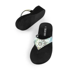 Platform Rhinestone Thong Sandals