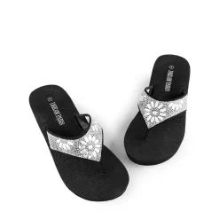 Platform Rhinestone Thong Sandals
