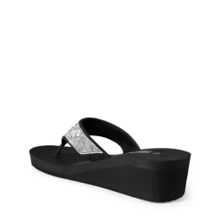 Platform Rhinestone Thong Sandals