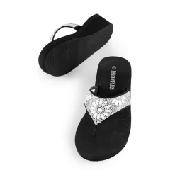 Platform Rhinestone Thong Sandals