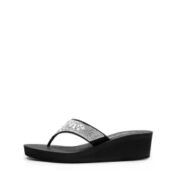 Platform Rhinestone Thong Sandals