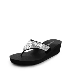 Platform Rhinestone Thong Sandals