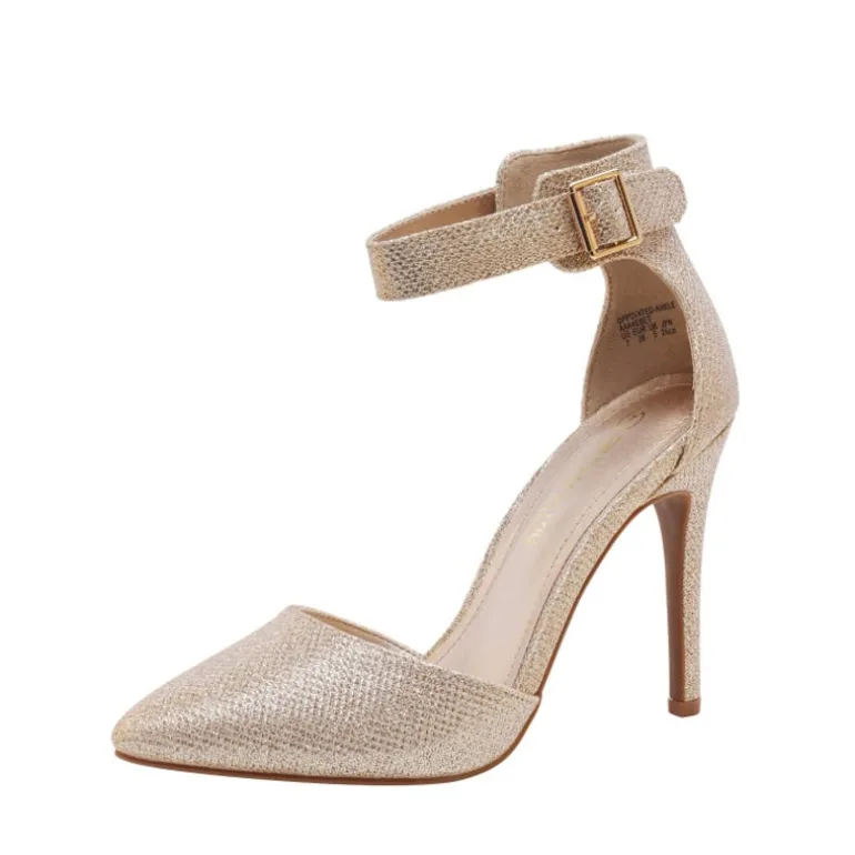 Pointed Toe Ankle Strap Stiletto Pumps
