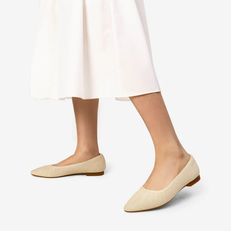Pointed Toe Arch Support Knit Flats