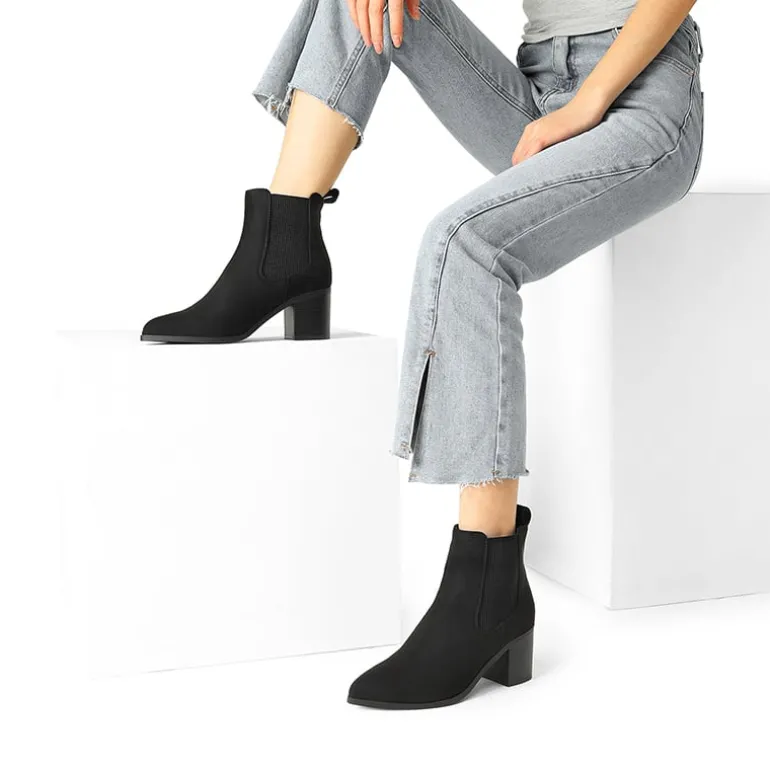 Pointed Toe Chelsea Ankle Boots